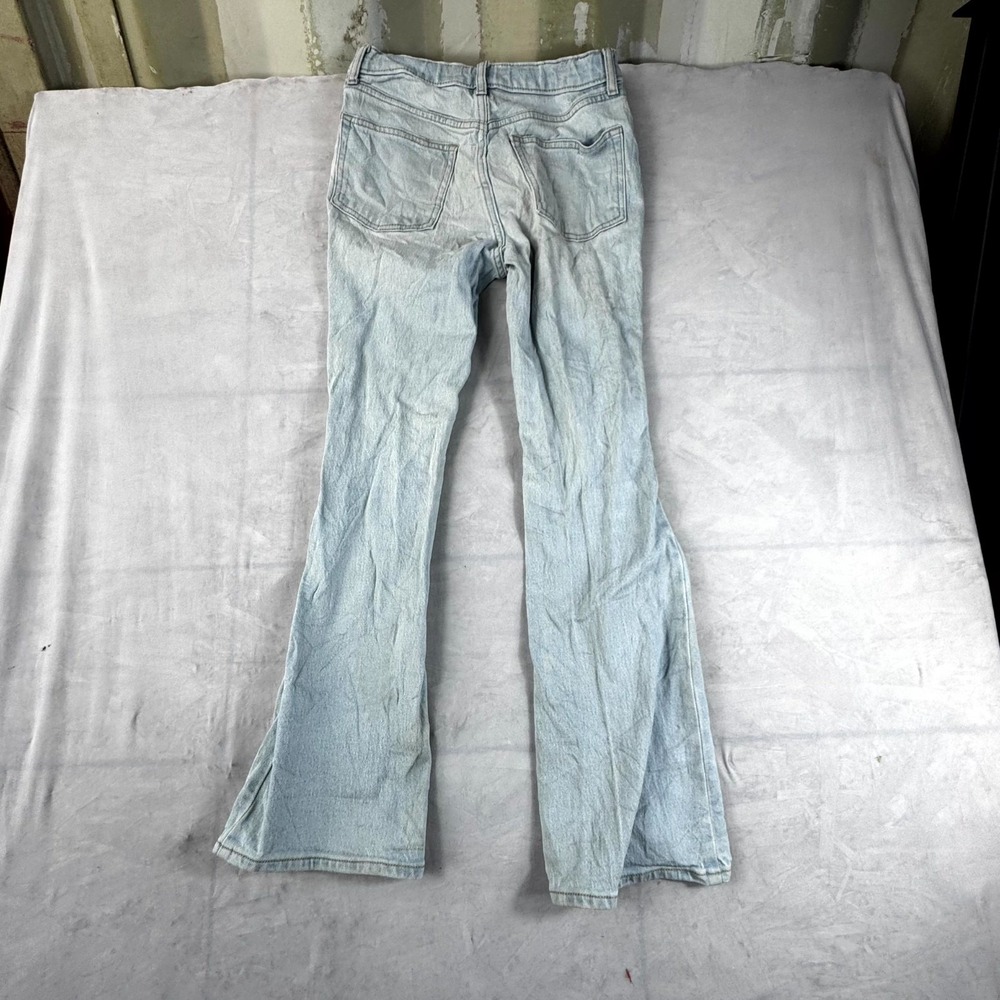 Old Navy Jeans Womens 14 Blue Denim Light Wash Distressed Casual Flared Leg